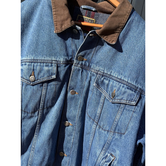 Vintage Authentic Wrangler Hero Flannel Lined Denim Jacket Size 2X 629959W Work - Picture 2 of 11